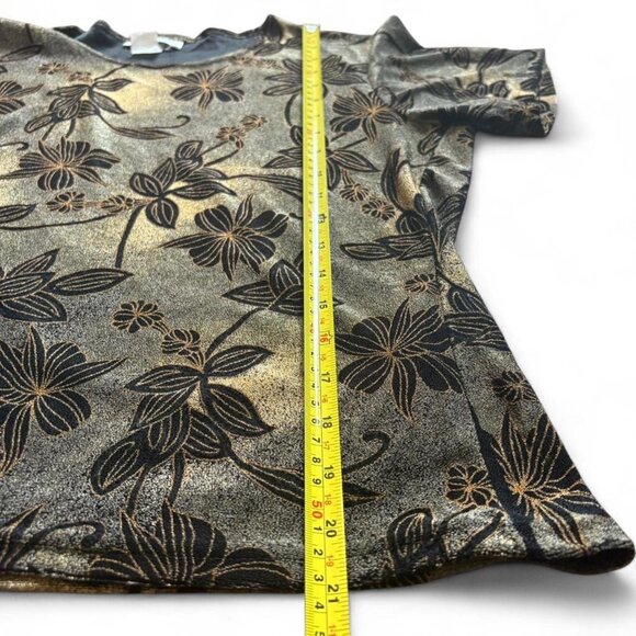 Vintage Notations Metallic Floral Top – Fits M/L - Picture 5 of 7